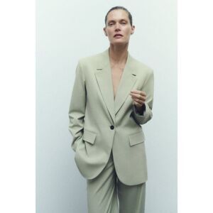 Zara Womens Blazer Suit Jacket Size M light green Single Breasted 9929/327 NWT